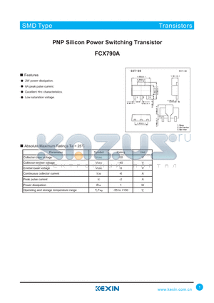 FCX790A datasheet - PNP Silicon Power Switching Transistor