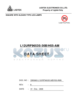 L12URF9653S-30B datasheet - SQUARE WITH 4LEADS TYPE LED LAMPS