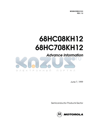 68HC070KH12 datasheet - 8 BIT MICROCONTROLLER UNITS