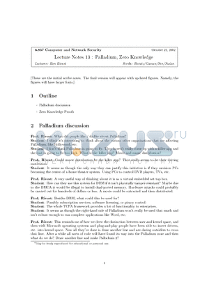 L13-PALLADIUM datasheet - Palladium, Zero Knowledge