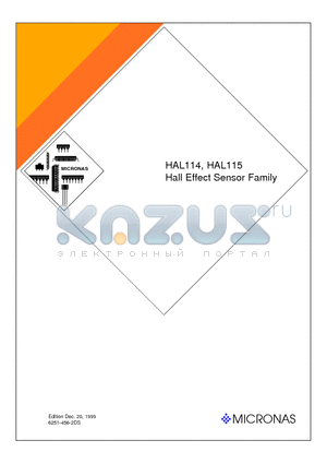 HAL114 datasheet - Hall Effect Sensor Family