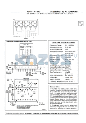 ADS-51V-1000 datasheet - 31 dB DIGITAL ATTENUATOR