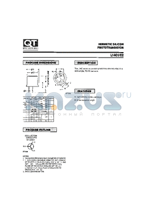 L14C2 datasheet - HERMETIC SILICON PHOTOTRANSISTOR