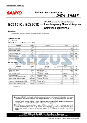 EC3201C datasheet - Low-Frequency General-Purpose Amplifier Applications