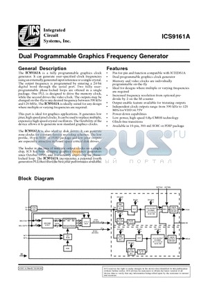 ICS9161A datasheet - Dual Programmable Graphics Frequency Generator