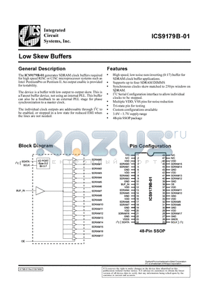 ICS9179B-01 datasheet - Low Skew Buffers