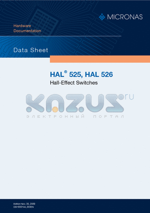 HAL526UA-K datasheet - Hall-Effect Switches