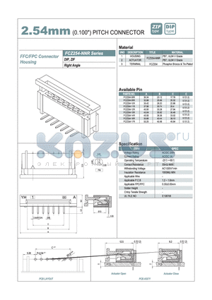 FCZ254-10R datasheet - 2.54mm PITCH CONNECTOR