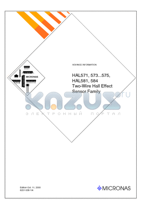 HAL574 datasheet - Two-Wire Hall Effect Sensor Family