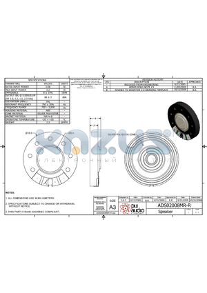 ADS02008MR-R datasheet - Speaker