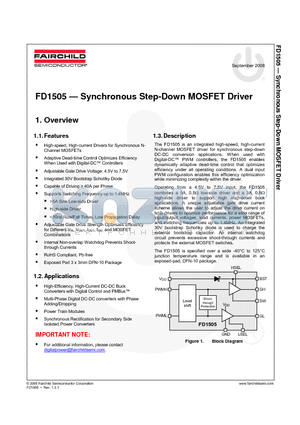 FD1505 datasheet - Synchronous Step-Down MOSFET Driver