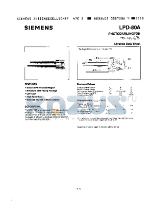 LPD-80A datasheet - PHOTODARLINGTON