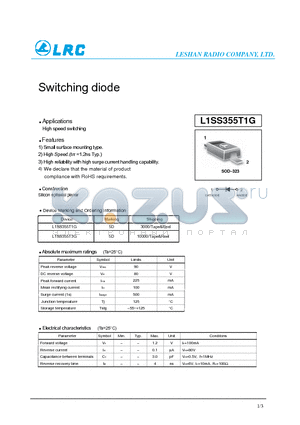 L1SS355T3G datasheet - Switching diode