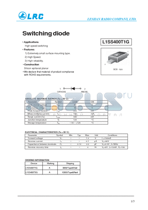 L1SS400T1G datasheet - Switching diode