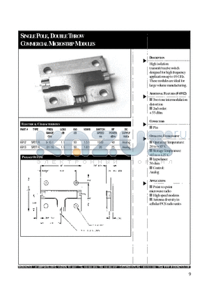 6912 datasheet - SINGLE POLE, DOUBLE THROW COMMERCIAL MICROSTRIP MODULES