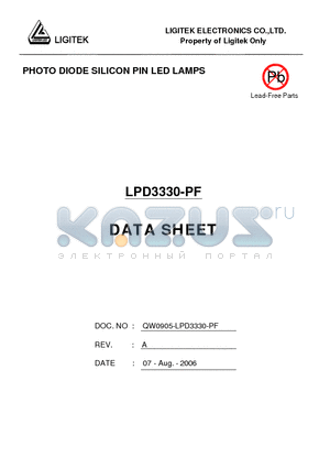 LPD3330-PF datasheet - PHOTO DIODE SILICON PIN LED LAMPS
