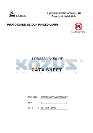 LPD3330-S156-PF datasheet - PHOTO DIODE SILICON PIN LED LAMPS