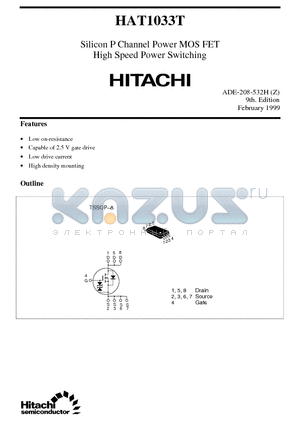 HAT1033T datasheet - Silicon P Channel Power MOS FET High Speed Power Switching