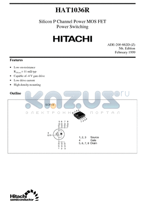 HAT1036R datasheet - Silicon P Channel Power MOS FET Power Switching