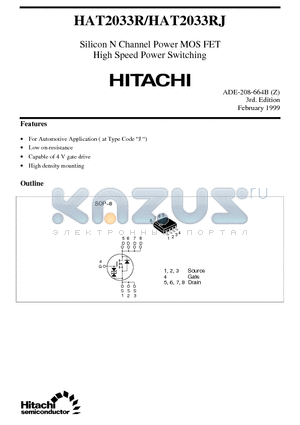 HAT2033 datasheet - Silicon N Channel Power MOS FET High Speed Power Switching