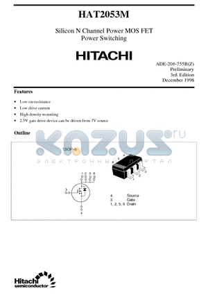 HAT2053M datasheet - Silicon N Channel Power MOS FET Power Switching