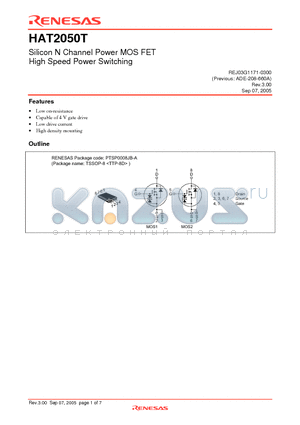 HAT2050T datasheet - Silicon N Channel Power MOS FET High Speed Power Switching