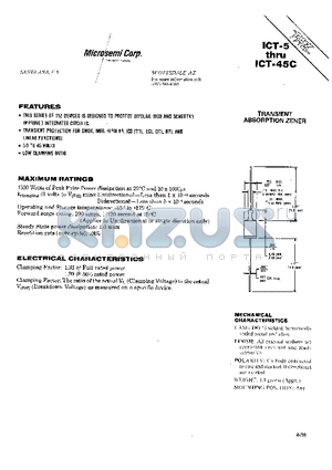 ICT-22 datasheet - TRANSIENT ABSORPTION ZENER