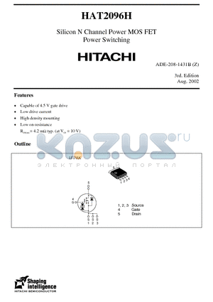 HAT2096H datasheet - Silicon N Channel Power MOSFET Power Switching
