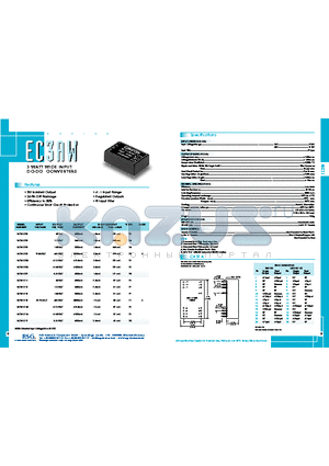 EC3AW06 datasheet - 3 WATT WIDE INPUT DC-DC CONVERTERS