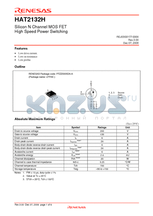 HAT2132H-EL-E datasheet - Silicon N Channel MOS FET High Speed Power Switching