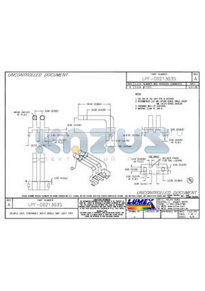 LPF-C021303S datasheet - DOUBLE UNIT, STACKABLE RIGHT ABGLE SMT LIGHT PIPE