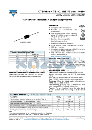 ICTE18 datasheet - TRANSZORB Transient Voltage Suppressors