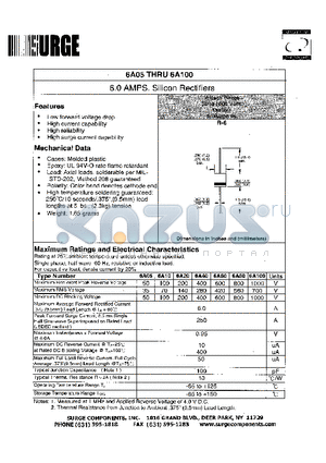 6A10 datasheet - 6.0 AMPS. SILICON RECTIFIERS