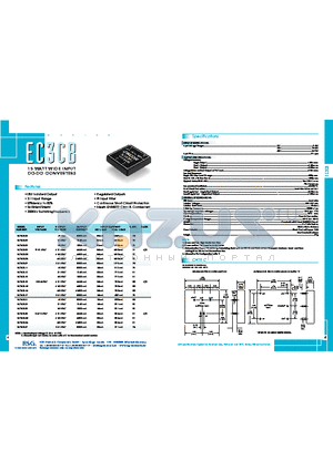 EC3CB05 datasheet - 15 WATT WIDE INPUT DC-DC CONVERTERS