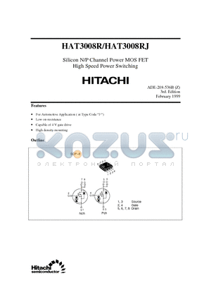 HAT3008R datasheet - Silicon N/P Channel Power MOS FET High Speed Power Switching