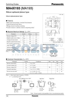 MA193 datasheet - Switching Diodes