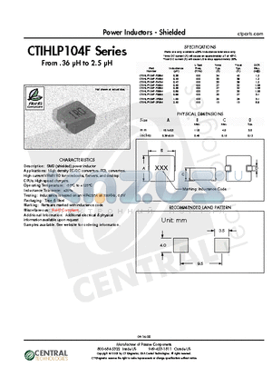 CTIHLP104F-2R5M datasheet - Power Inductors - Shielded