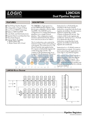 L29C525JC20 datasheet - Dual Pipeline Register