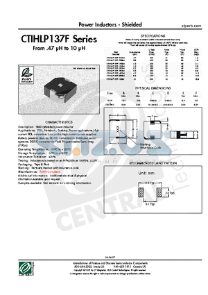 CTIHLP137F-1R5M datasheet - Power Inductors - Shielded