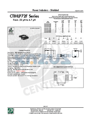 CTIHLP72F-1R5M datasheet - Power Inductors - Shielded