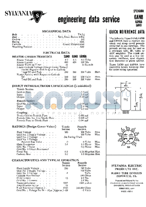 6AN8A datasheet - MEDIUM MU-TRIODE AND SHARP CUTOFF PENTODE