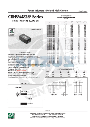 CTIHSM4825F datasheet - Power Inductors - Molded High Current