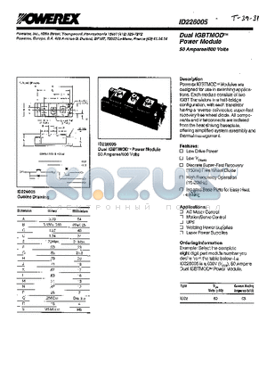 ID226005 datasheet - DUAL IGBTMOD-TM POWER MODULE