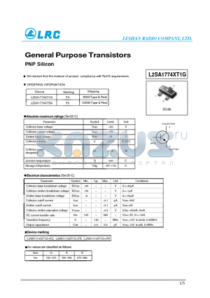 L2SA1774XT1G datasheet - General Purpose Transistors