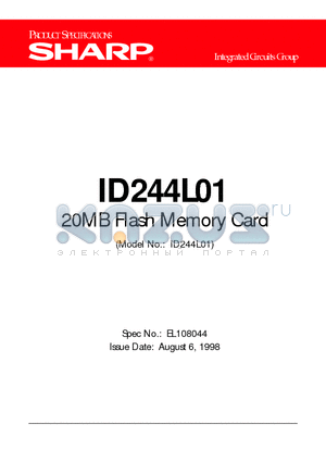ID244L01 datasheet - 20MB Flash Memory Card
