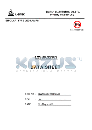 L2SBKS2363 datasheet - BIPOLAR TYPE LED LAMPS