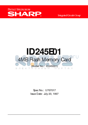 ID245E01 datasheet - 4MB Flash Memory Card