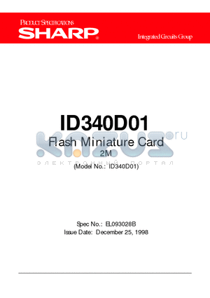 ID340D01 datasheet - Flash Miniature Card 2M