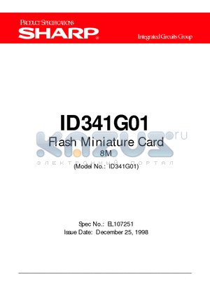 ID341G01 datasheet - Flash Miniature Card 8M