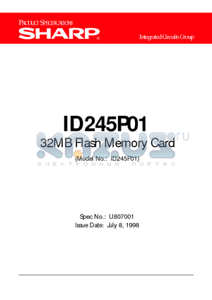 ID245P01 datasheet - 32MB Flash Memory Card